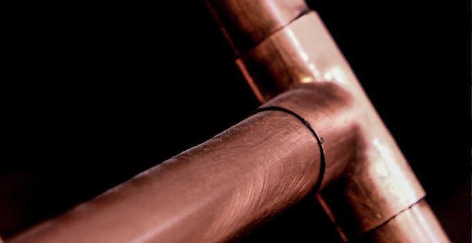 Copper plumbing pipes